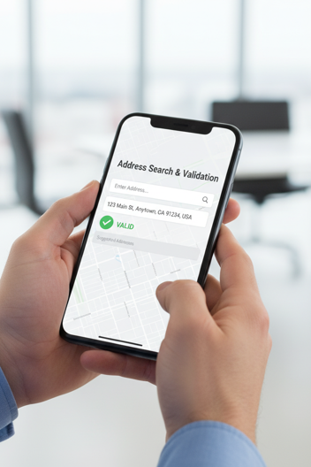 Geodata and network area information for address validation